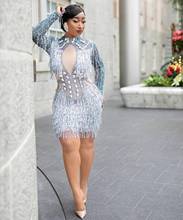 Vestido brillante de cristal con diamantes de imitación para mujer, disfraz de cantante, ostentoso, con borlas para fiesta, trajes de actuación 2024 - compra barato