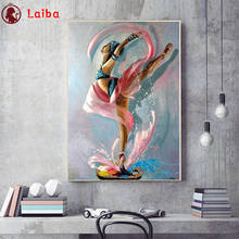 5D DIY diamond painting Abstract art, dancing woman cross stitch full square round diamond Emeroidery mosaic painting home decor 2024 - buy cheap