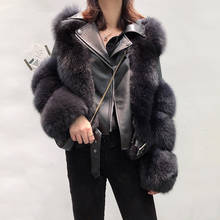 New Arrival Women's Fashion Fur Coats Real Full Pelt Fox Fur Outerwear Genuine Sheepskin Leather Jackets S7650 2024 - buy cheap