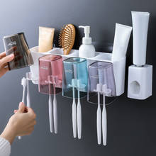 Household Wall Mount Toothbrush Holder Automatic Toothpaste Dispenser Mouth Cups Bathroom Makeup shampoo Storage Rack Organizer 2024 - buy cheap