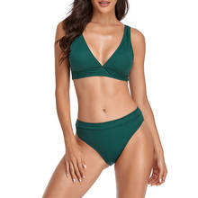 Cintura alta bikini roupa de banho das mulheres 2020 maiô mulher maiôs sexy ruched bikini conjunto maiô para as mulheres swim wear biquini 2024 - compre barato