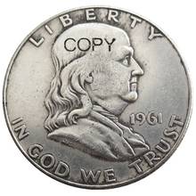 Monedas de medio dólar chapadas en plata, US 1961 PD, Kennedy, copia 2024 - compra barato