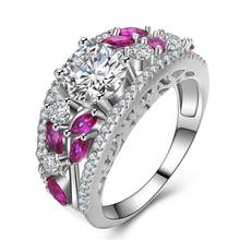 Noivado charme zircônia senhoras anel festa jóias clássico acessórios moda casamento anel amante presente 2024 - compre barato