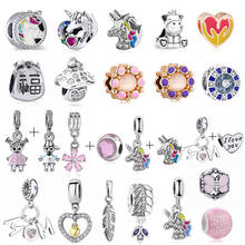 2Pcs/Lot 2021 New Flower Beads Charm Fit Original Brand Bracelets & Bangles For Women Kids DIY Christmas Gift Jewelry Making 2024 - buy cheap