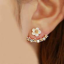 Cute Small Gold Flower Silver Color Stud Earrings For Women Crystal Ear Rings Accessories Fashion Jewelry Wholesale 2024 - buy cheap