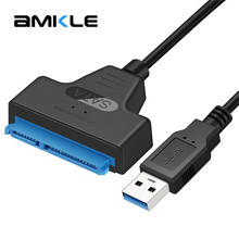 AMKLE USB SATA кабель адаптер USB 3,0 до 6 Гбит/с Поддержка 2,5 дюймов внешний SSD HDD жесткий диск Sata III 2024 - купить недорого