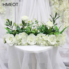 Barato verde branco arranjo de flor combinar mesmo flor bola mesa peça central decoração casamento arco flor linha festa adereços do evento 2024 - compre barato