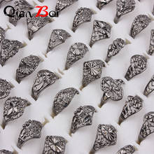 Conjunto de anéis estilosos simples de cor prateada qianbei para mulheres joias presentes 2024 - compre barato