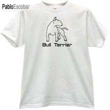 Летняя хлопковая Футболка мужская брендовая футболка бультерьер крутая футболка с собакой мужские футболки модные европейские размеры 2024 - купить недорого