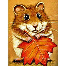 5D DIY Diamond Painting Embroidery Hamster leaves Handicraft Needlework Full Diamond Mosaic Cross Stitch Decor Cartoon 2024 - buy cheap