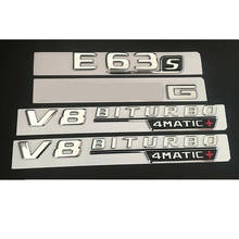 Chrome E63s for AMG V8 BITURBO 4MATIC+ Trunk Fender Badges Emblems 2024 - buy cheap