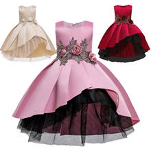 Vestido de princesa para meninas de 4 a 10 anos, vestido longo de malha bordada, casual, natal, novo, 2020 2024 - compre barato