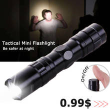Lanterna led chaveiro de auto defesa, mini lanterna tática de bolso com bateria aa