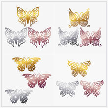 New 12pcs Hollow 3D Butterfly Wall Sticker for Wedding Decoration living Room Window Home Decor Rose gold Butterflies Stickers 2024 - buy cheap