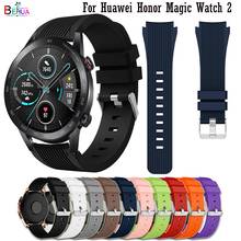 Pulseira de silicone para huawei honor magic watch 2, faixa de substituição para huami amazfit stratos 3 2 2024 - compre barato