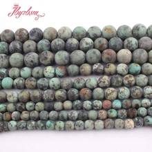 Cuentas redondas de turquesas de África, abalorios de piedra Natural para fabricación de joyas, collar artesanal, 15 ", escarcha, Multicolor, 8,10,12mm, envío gratis 2024 - compra barato