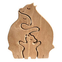 Estatueta de animais em amor, família com 3 ursos, artesanato, mesa de escritório, enfeite, escultura, modelo criativo 2024 - compre barato