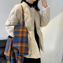 Chaqueta de algodón con cuello de pie para mujer, Parka de moda coreana, abrigo de pan de manga larga entallado de longitud media, 2021 2024 - compra barato