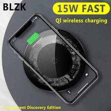 Wireless Charg 15W Fast QI Wireless Charger For iPhone 8 X XR XS 11 Transparent Wireless Charging Pad For Samsung S9 S10 Note 9 2024 - buy cheap