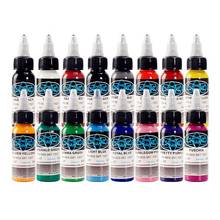Tinta de tatuagem 16 cores conjunto 1 oz 30ml/garrafa kit de pigmento de maquiagem 3d beleza 2024 - compre barato