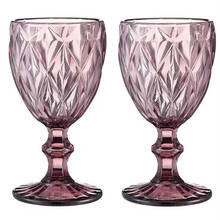 Copa de cristal de vino, 2 unids/lote, Color Retro, para beber zumo, vasos de vino para fiesta de bodas, 300ml, 240ml 2024 - compra barato