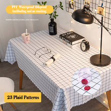 100% Waterproof PVC Tablecloth Rectangle Plaid Tablecloth Desk Decor Oil Proof Wipe Clean Table Cover For Dining Tablecloth 2024 - buy cheap