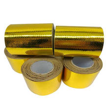 Rollo de oro reflectante de alta temperatura, cinta adhesiva de envoltura de escudo térmico, accesorio de embalaje, 50mm x 10M, HY99 2024 - compra barato
