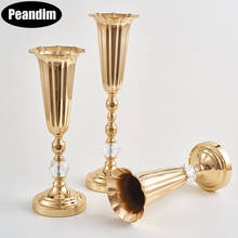 PEANDIM European Flowe Vase Luxury Metal Flower Holder For Wedding Party Table centerpieces Decoration Home Flower Column Stand 2024 - buy cheap