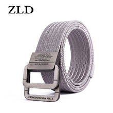ZLD Equipment Belt Men Elastic Nylon Tactical Belts For Jeans Pants Solid Strap Canvas Double Ring Metal Buckle Waist Belt 2024 - buy cheap