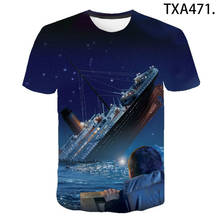 Camiseta com estampa de 3d de titanic, camiseta elegante de manga curta com estampa de titanic de tv para homens e mulheres, moda harajuku, meninos e meninas 2024 - compre barato