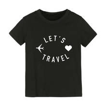 Camiseta estampa infantil para viagem, camisa para meninos e meninas, roupas para crianças e engraçadas 2024 - compre barato