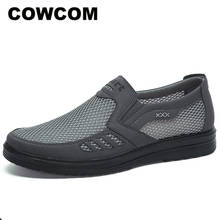 COWCOM 2021 Summer Men Shoes  Cloth Shoes Lightweight Casual Soft-Sole Elderly Shoes Dad Slip-on Casual Shoes Men Shoes YDB 2024 - buy cheap