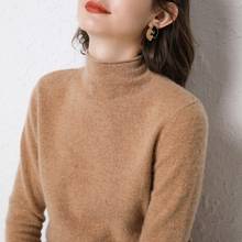 Autumn Winter Women Sweater 100% Wool Cashmere Sweaters And Pullovers Soft Warm Tops Female Turtleneck Long Sleeve Basic Jumper 2024 - buy cheap