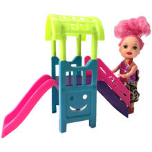 NK 1 Set Doll Accessories Amusement Park For Barbie Doll Kindergarten Kelly Doll Slide Amusement Park Slide Swing Play House 3X 2024 - buy cheap