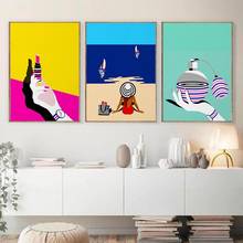 Retro Fashion Girls Lipsticks Perfume Poster and Prints Wall Art Canvas Painting Cartoon Pictures for Living Room Home Decor 2024 - buy cheap