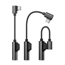 Usb tipo c para 3.5mm jack typec áudio divisor cabo fone de ouvido fone de ouvido aux 3.5 adaptador carregador usb-c para xiaomi um plus 2024 - compre barato