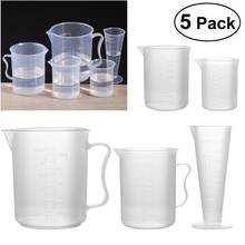 5pcs Measuring Beaker 50ml / 100ml / 150ml / 250ml / 500ml Measuring Cup Labs Plastic Graduated Beakers (Transparent) 2024 - buy cheap
