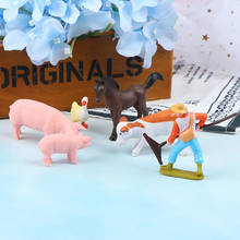 Figuras de animales de granja en miniatura, figuritas de Olive, cerdo, caballo, vaca, pato, Cabra, decoración del hogar, accesorios de decoración de jardín 2024 - compra barato