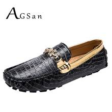 AGSan Men Luxury Brand Loafers Gold Driving Shoes Large Size 38-48 Moccasins for Men Italian Shoes Drop Shipping Slipon Footwear 2024 - buy cheap