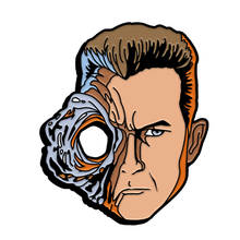 Terminator esmalte pino cyborg assassino broche do futuro emblema americano ficção científica filme inspirado jóias 2024 - compre barato