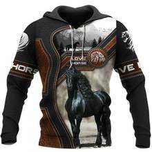 Sudadera con capucha para hombre, con estampado 3D completo de Love Horse, ropa de calle Harajuku, informal, Hip Hop, chaquetas con cremallera, L-209 2024 - compra barato