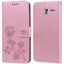 Luxury Leather Flip Book Case for Alcatel One Touch Pixi 3 4.5 4G 5017D 5019D Rose Flower Wallet Stand Case Phone Cover Bag 2024 - buy cheap