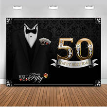 50th cavalheiro pano de fundo para fotografia cinqüenta smoking fundo para photo studio preto festa decoração backdrops 2024 - compre barato