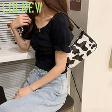 Retro Cow Pattern Women Messenger Handbags  PU Leather Street Casual Solid Zipper Shoulder Bags 2024 - buy cheap
