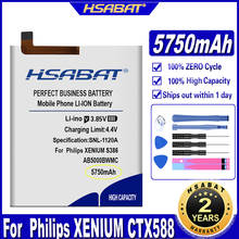 Аккумулятор высокой емкости HSABAT AB5000BWMC 5400mAh для аккумуляторов Philips XENIUM CTX588 S386 CTS386 X588 2024 - купить недорого