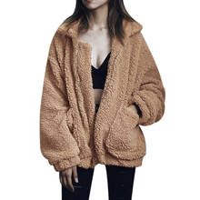 Plus Size S-3XL Women Fashion Fluffy Shaggy Faux Fur Warm Winter Coat Cardigan Bomber Jacket Lady Coats Zipper Outwear Jackets 2024 - buy cheap