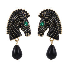 ZHINI 2020 Vintage cute Boho Water Drop Earrings for Women Fashion Exaggerated Bohemia Animal Zebra Earrings Pendientes Jewelry 2024 - buy cheap