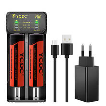 YCDC-batería 3,7 V 18650 con cargador de batería inteligente, 3000mAh, 18650 baterías recargables de iones de litio, 18650 celdas 2024 - compra barato