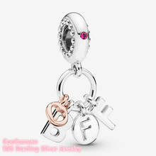 Autumn 100% 925 Sterling Silver Best Friends Forever Dangle Charm beads Fits Original Pandora bracelets Jewelry Making 2024 - buy cheap