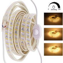 Dimmerable LED Strip 220V 240V EU UK Waterproof 180Leds/m Warm White /White Flexible Ribbon Tape LED Strip Lamp 2024 - buy cheap